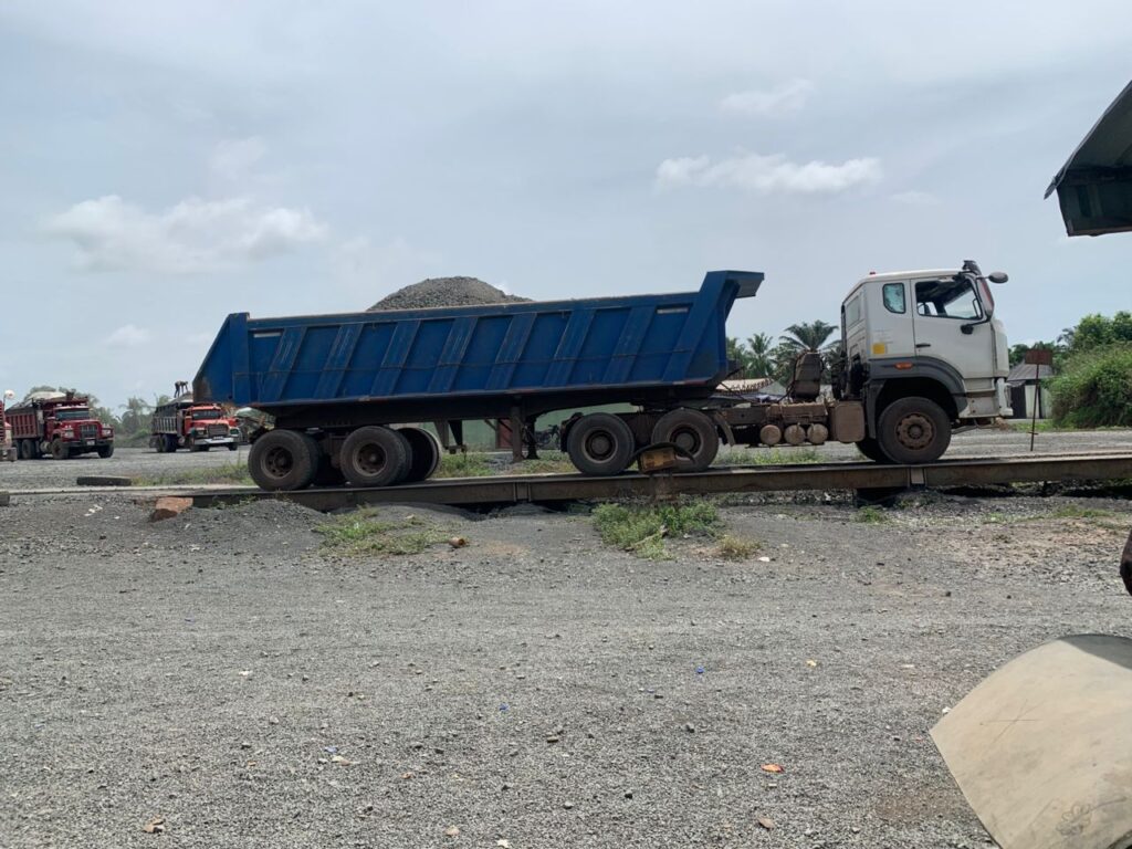 gravel stone delivery truck
